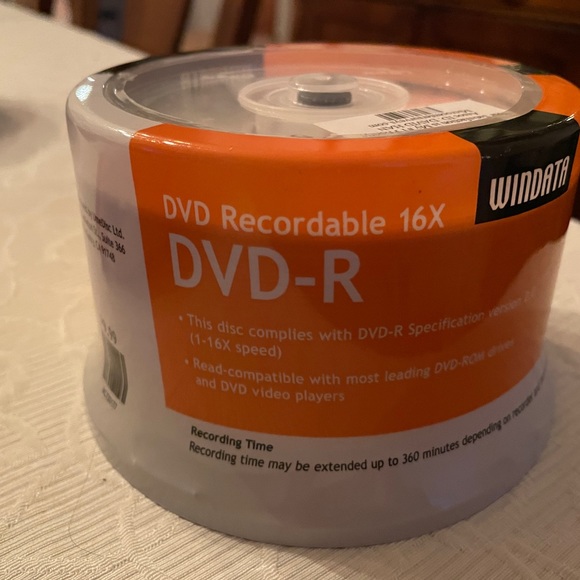 WINDATA DVD-R Recordable 16X Discs 50 Pack RW 4.7GB 120 minutes video NEW Sealed - Picture 2 of 4
